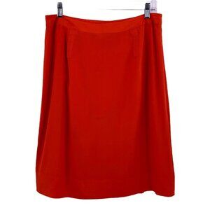Tory Burch red silk wrap skirt
